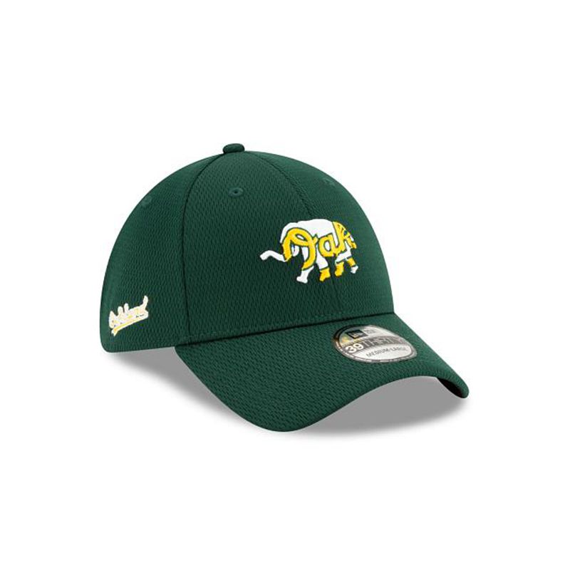 MLB Oakland Athletics 2021 Spring Training 39Thirty Stretch Fit (QRN1090) - Green New Era Caps